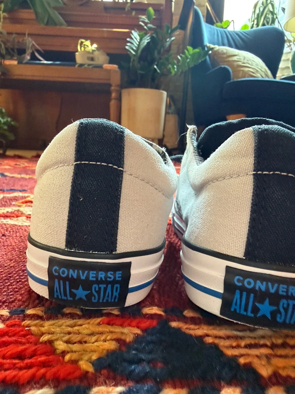 Converse Kids Low Top Sneakers in Light Grey and Black Camo Lining